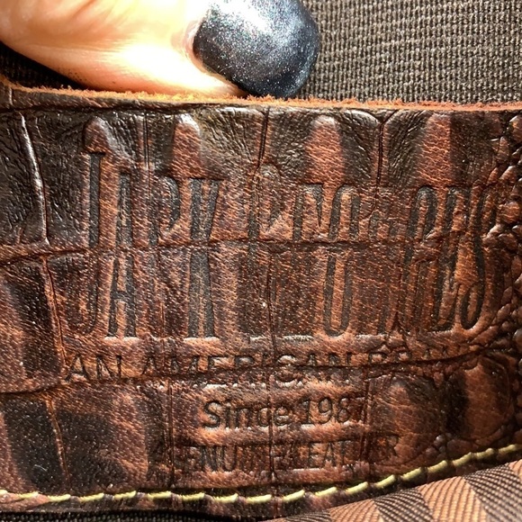 Jack Georges Brown Leather Aligator Embossed Backpack. BRN1589B main image 10